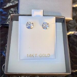 14K Gold Crystal Earrings
